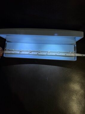 Cubic Zirconia Tennis Bracelet in Silver Tone